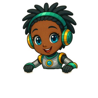 Cartoon AI assistant character